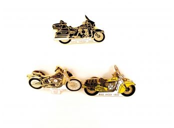 3 Vintage Bike Week Pins Daytona 1991 1993 And 1995