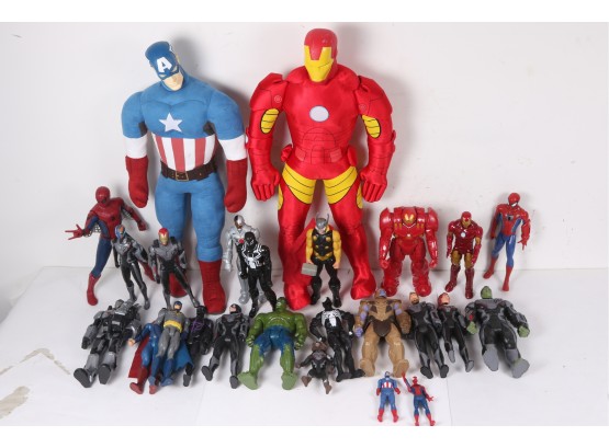 Large Collection Of Marvel Super Hero 12' Figures With Others