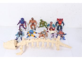 10 Original 1982 He-Man Masters Of The Universe Figures & Battle Bones Carrier