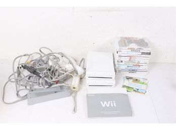 Group Of Nintendo WII Items Including 2 Systems 14 Games And Accessories