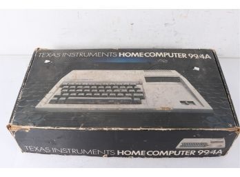 Vintage Texas Instruments TI-99/4A Computer With Power Cord & Tv Wire In Original Box