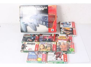 Vintage Boxed N64 Nintendo 64 System Complete With 10 Boxed Games