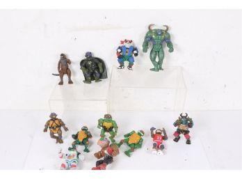 Group Of 12 Vintage TMNT Teenage Mutant Ninja Turtle Figures Late 1980s/Early 1990s