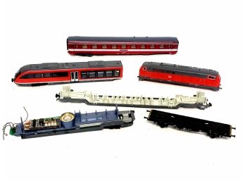 Mixed Lot Of N Scale Trains For Parts And Repair, Fleischmann, Trix, Artrain And More