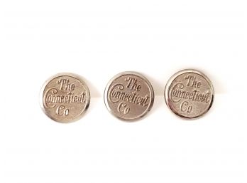 3 Vintage The Connecticut Company Shirt Buttons