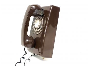 Vintage Brown Wall Mount Rotary Phone