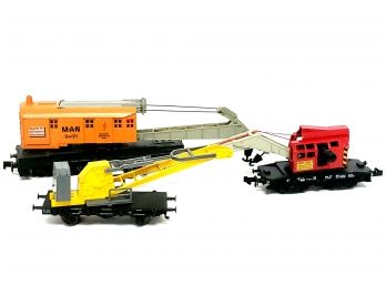 3 N Scale Train Cranes By Trix, Arnold Rapido, And Unmarked