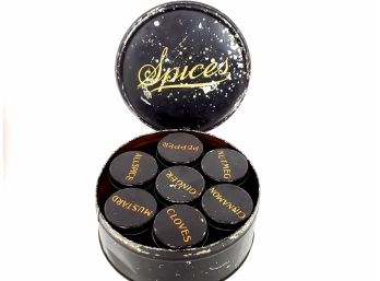 Vintage Tin Spice Container With 7 Spice Tins