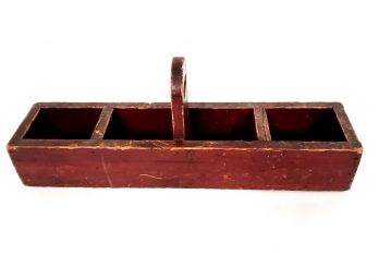 Antique Wood Tool Caddy 4 Compartments