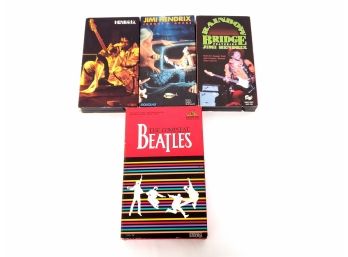 Lot Of Jimmy Hendrix And The Beatles VHS Tapes Including The Compleat Beatles And 3 Jimmy Hendrix Tapes