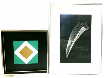 2 Modern Art Vintage Prints