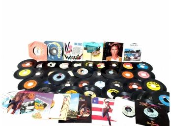 Large Mixed Lot Of 45s Records Including Elton John Bruce Springsteen And Many More