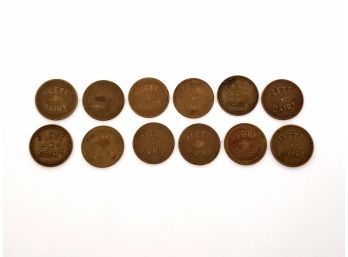 12 Fleet Dairy 1 Qt Milk Tokens