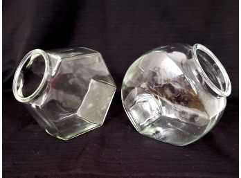 2 Vintage General Store Glass Cookie Jars