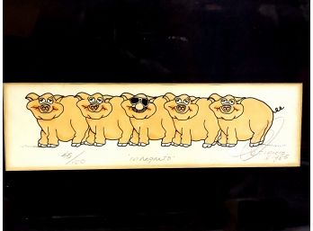 Inhognito Pigs  Signed Numbered Litho 1986