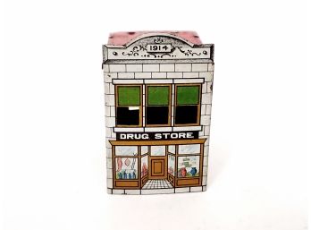 West Brothers 1914 Tin Litho Drug Store Candy Container -