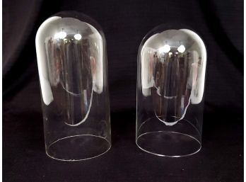 2 Vintage Glass Domes 11' And 10' Tall