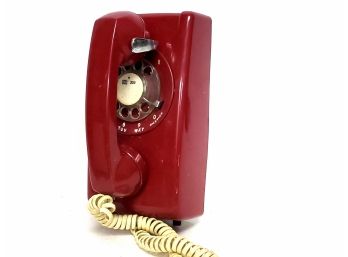 Bell Western Electric 554 Red Wall Mount Rotary Phone