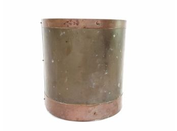 Large Vintage Brass And Copper Bucket