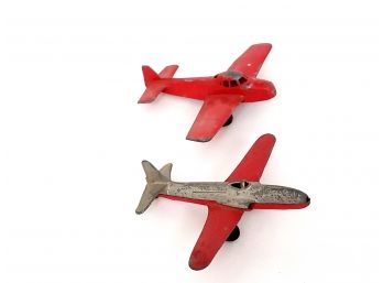 2 Vintage Tootsie Toy Airplanes Including Shooting Star And Avion