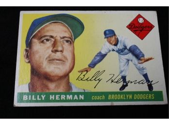 Vintage Topps #19 Brooklyn Dodgers Coach Card: Billy Herman