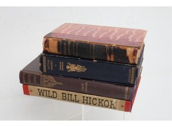 Grouping Of 4 Antique & Vintage Novels: Little Dorrit, White Fang, Wild Bill Hickok
