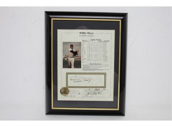 Willie Mays Framed Photo & Authenticated Autograph