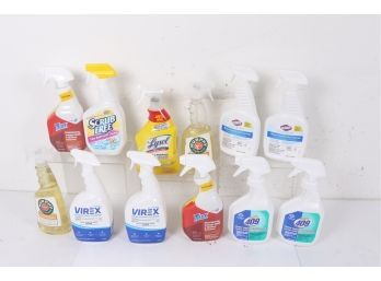 Group Of 12 Misc. Bottles Of Cleaning Supplies