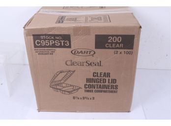 Dart C95PST1 ClearSeal 9' X 9 1/2' X 3' Hinged Lid Plastic Container - 200/Case