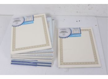 8 Packages Of Geographics Paper Parchment Certificates 8-1/2 X11 Natural Diplomat Border 50/Pk