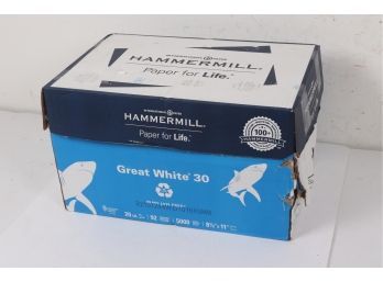 Case Of Hammermill Great White 30 Recycled 20lb Copy Paper 8.5x11, 92 Bright, 5K Sheets 10 Reams