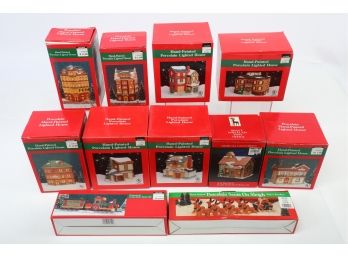11pc Caldors Hand Painted Christmas Village Lot