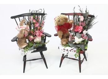 Pair Of Decorative Floral Chairs