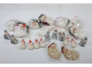Lot Of Assorted Santa Claus Ornaments