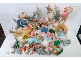 Vintage Easter Annalee Bunny Lot