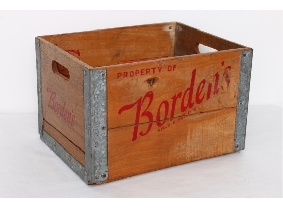 Vintage BORDEN's Wooden Milk Crate