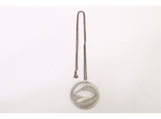 Pewter Ken Kantro Pendant On Sterling Silver Chain