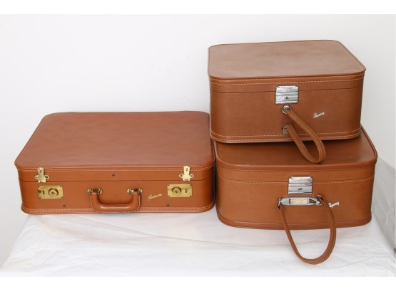 Vintage Travel Luggage - Zephyrlite Suitcase By Lincoln And Pair Of SKYWAY Luggage Or Train Cases