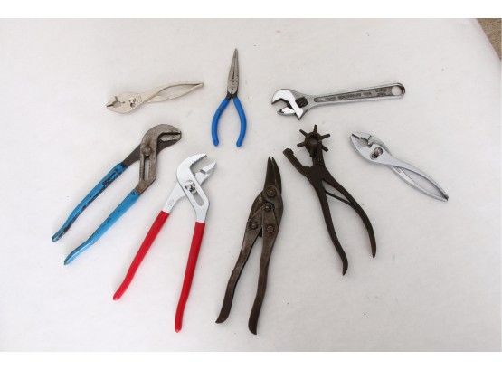 Group Of Pliers And Adjustable Wrenches