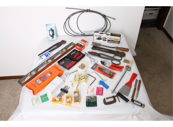 Group Of Hand Tools, Hardware & More