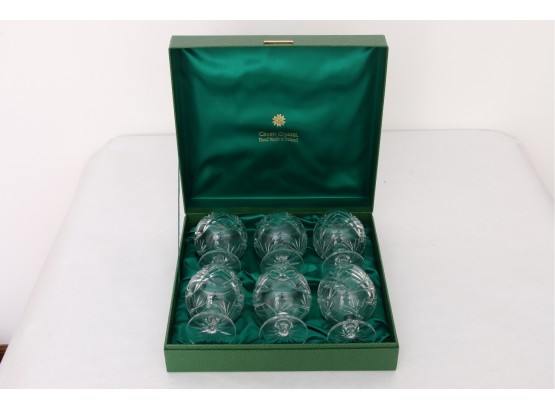 Vintage CAVAN Crystal Six Brandy Glasses Set Hand Made In Ireland - NEW
