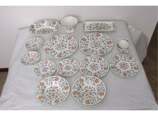 Large Group Of Vintage MINTON Assorted Bone China Plates, Bowls & More - Haddon Hall Design