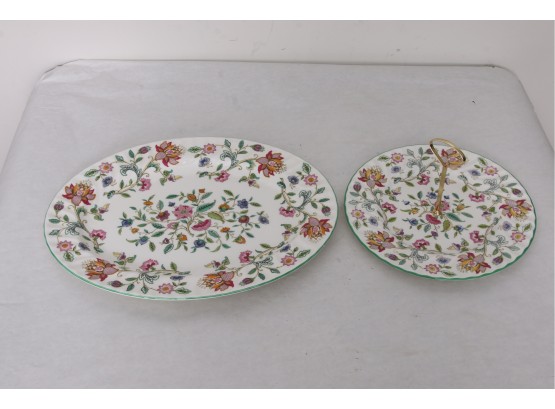 Pair Of Vintage MINTON 'haddon Hall' Design Serving Platters - Excellent