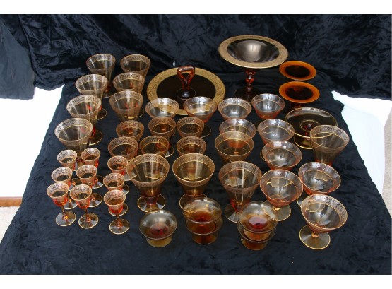 Huge Lot Of Depression Amber Glass - As Seen In Images