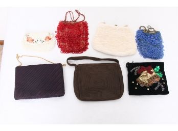 Group Of Vintage Women's Small Purses - Some Beaded