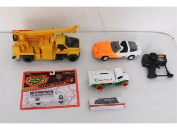 Group Of Model Toys Including Rare GMC UI Digger Topkick Derrick Truck