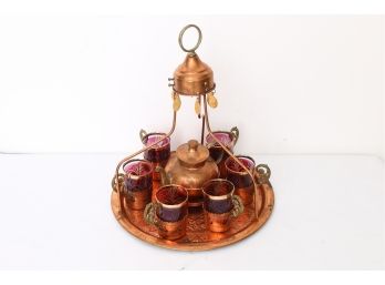 Vintage Turkish Copper Tea Set