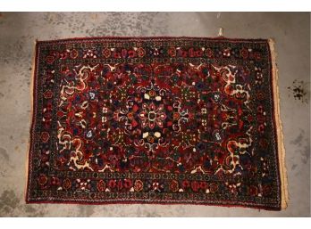 Vintage Oriental Made In Iran Hand Made Wool Rug