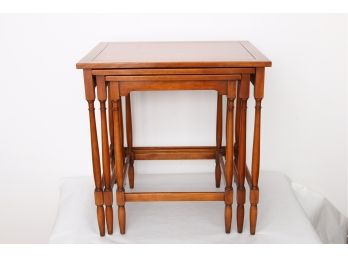 Beautiful Design Of 3 Wooden Nesting Tables - Excellent Condition