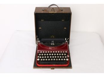 Antique Rare Red REMINGTON # 3 Portable Typewriter